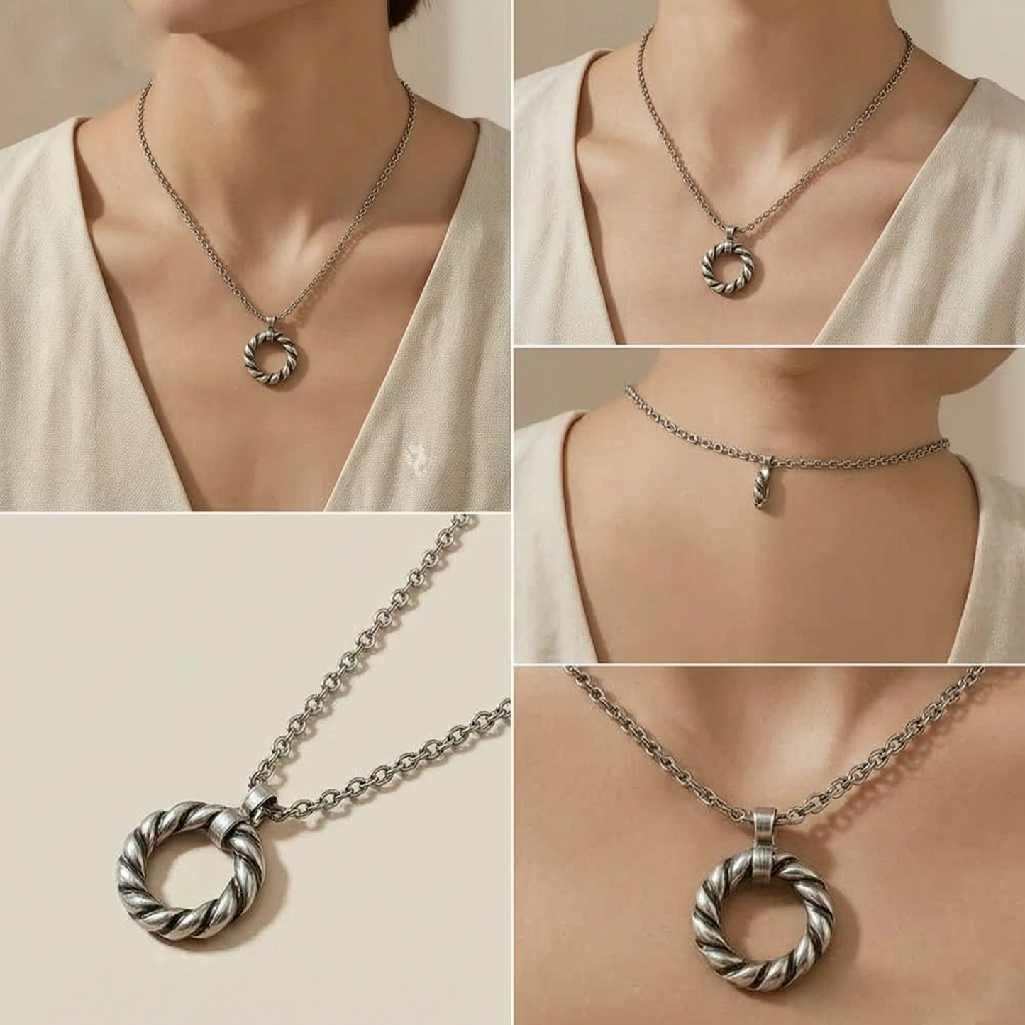 ✨ Twisted Circle Pendant Necklace