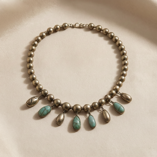 ✨ Vintage Turquoise Drop Necklace