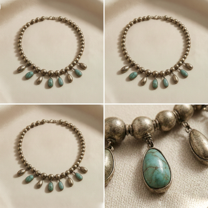 ✨ Vintage Turquoise Drop Necklace