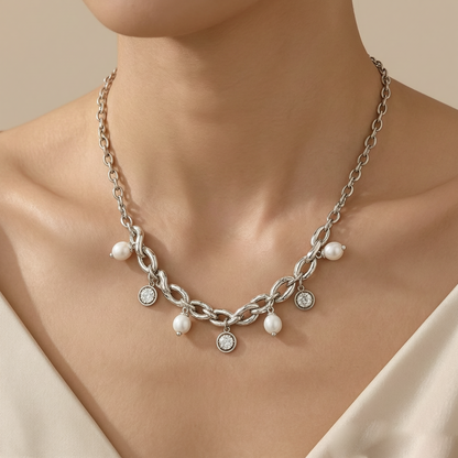 ✨ Pearl Charm Chain Necklace