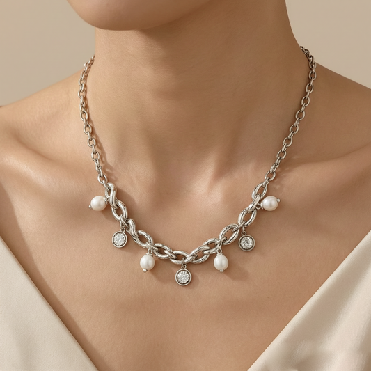 ✨ Pearl Charm Chain Necklace