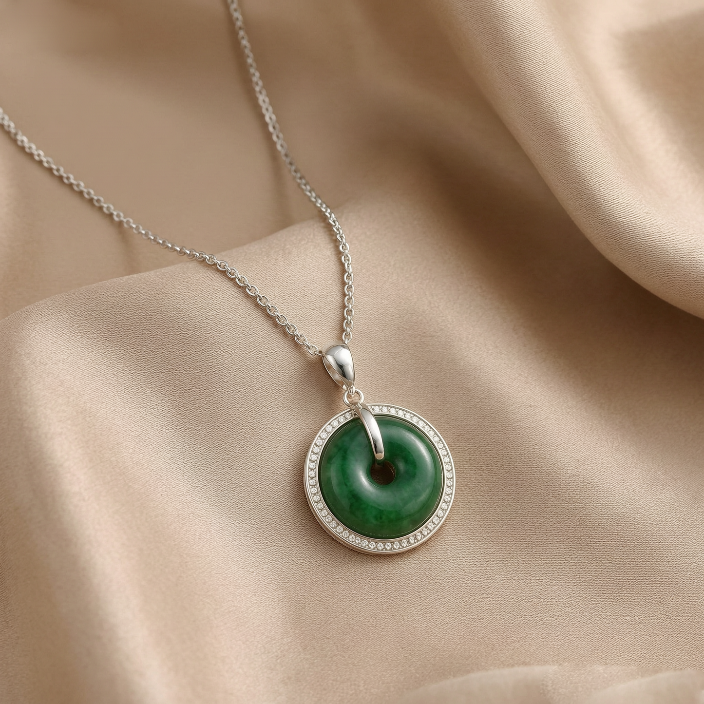 ✨ Jade Circle Pendant Necklace