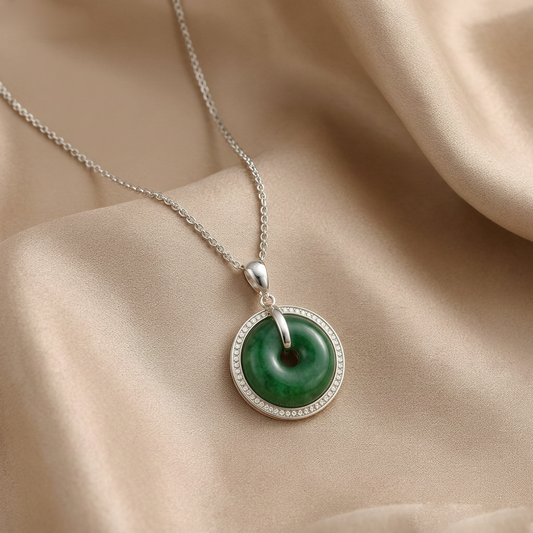 ✨ Jade Circle Pendant Necklace