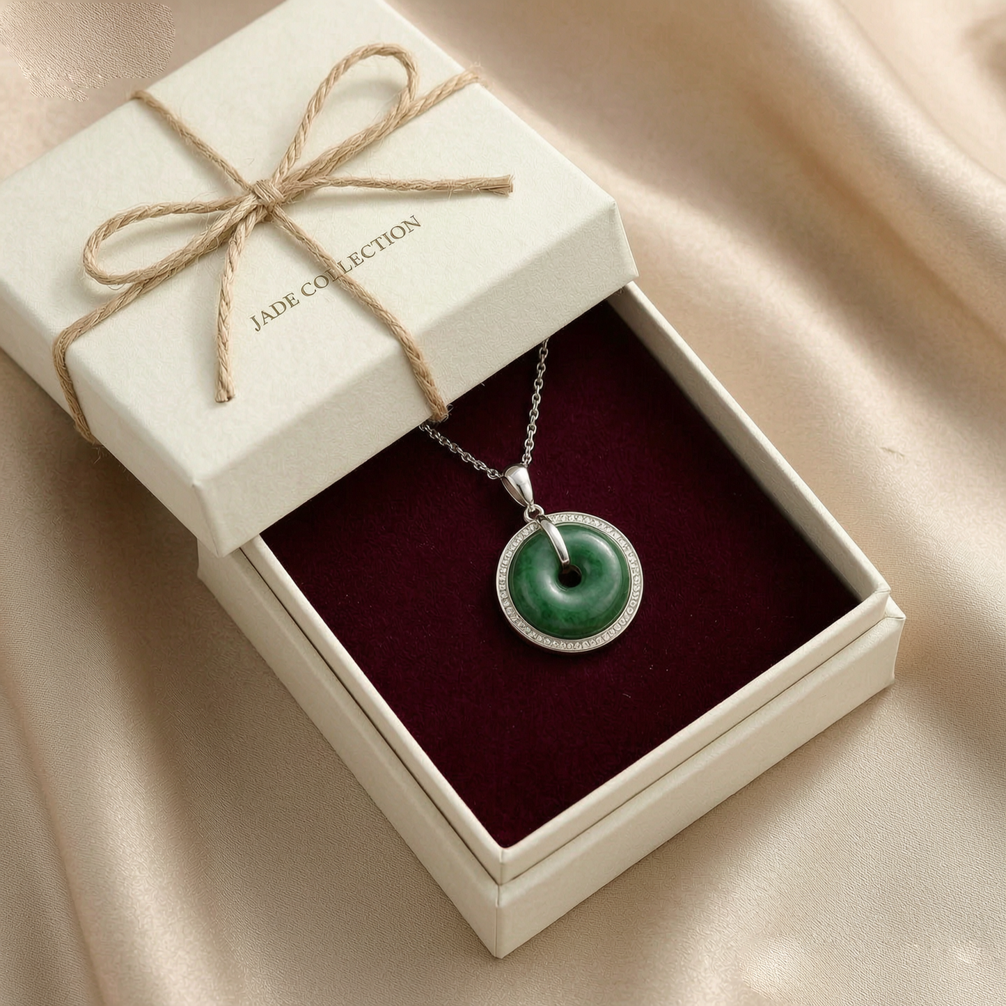 ✨ Jade Circle Pendant Necklace