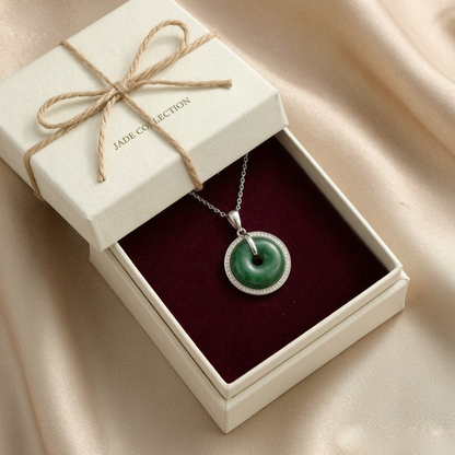 ✨ Jade Circle Pendant Necklace