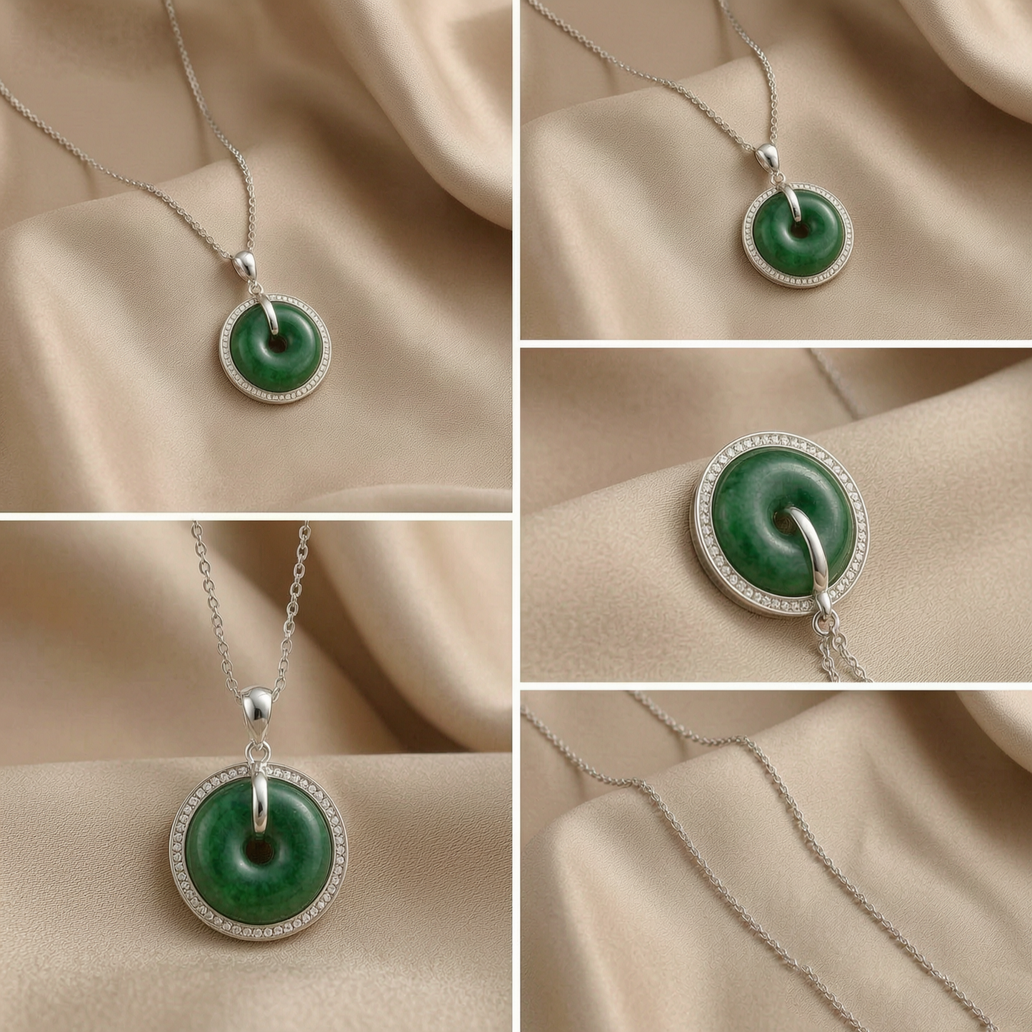 ✨ Jade Circle Pendant Necklace